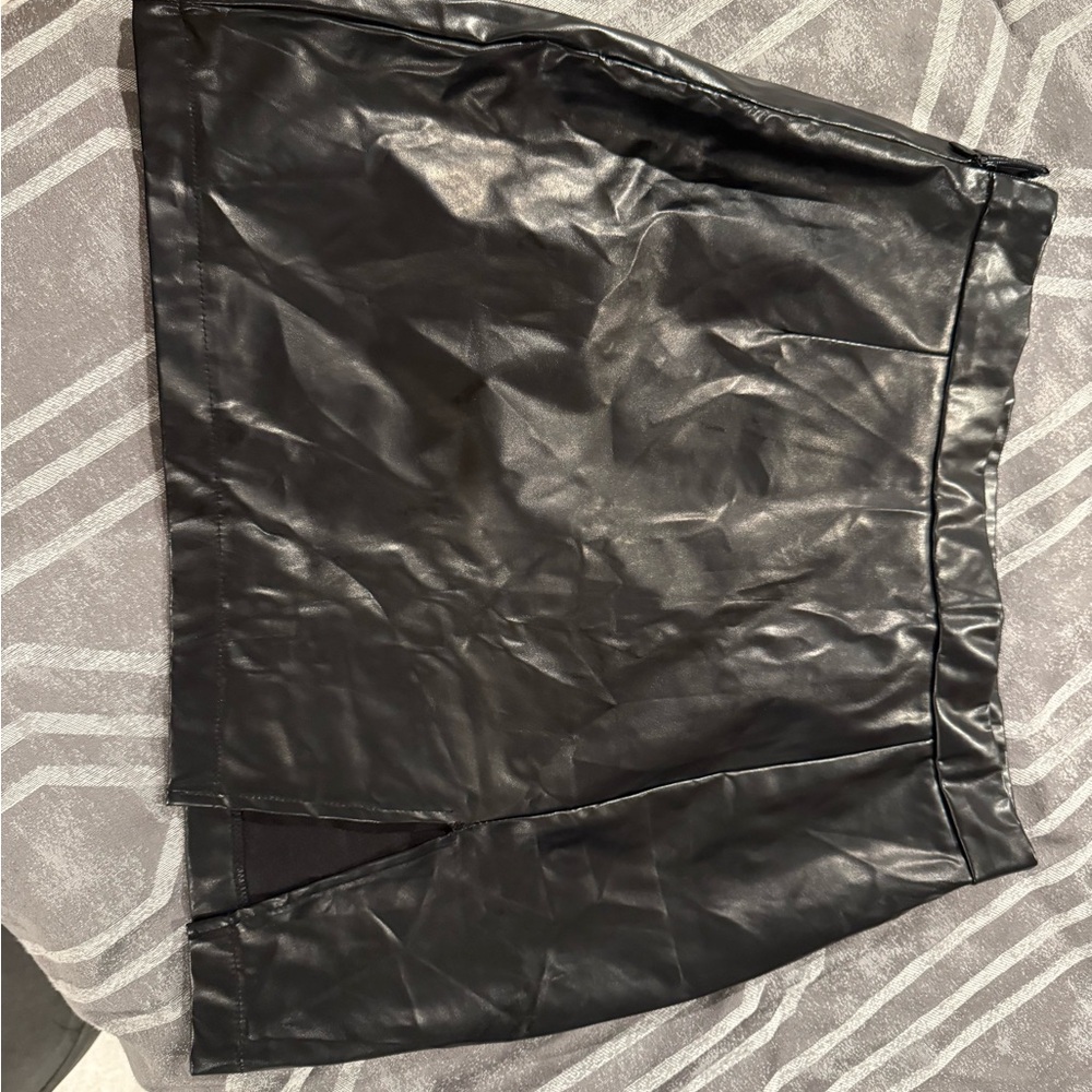 Black Faux Leather Skirt